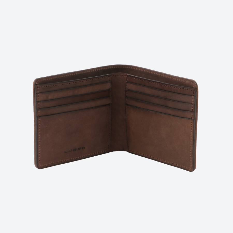 LUEGO Chicago シカゴ 小銭入れなし二つ折り財布/チョコ