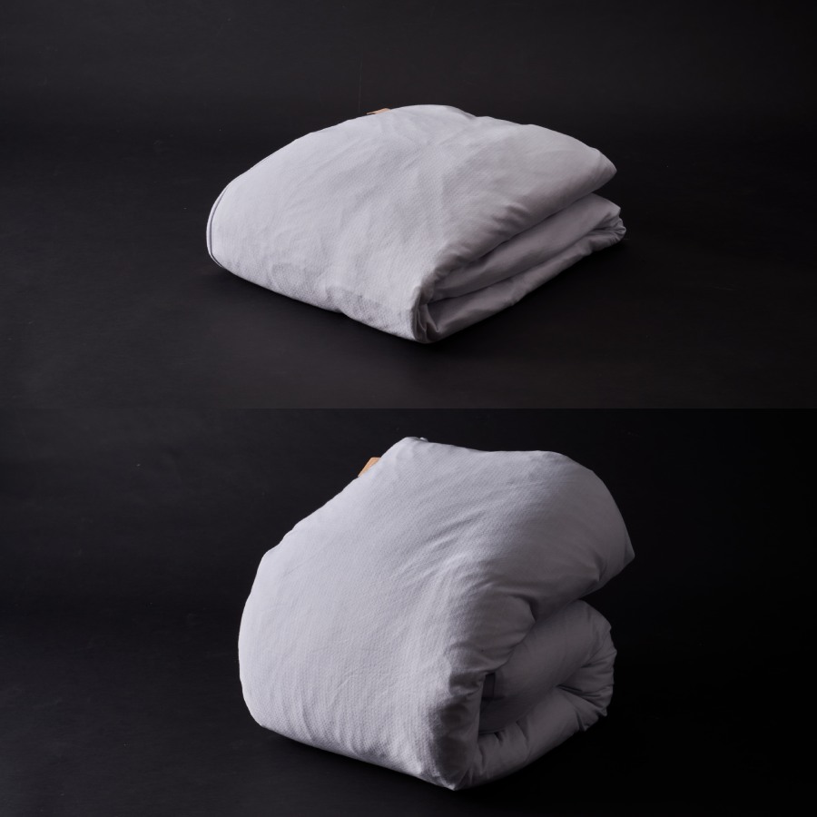 ＜ディーブレス＞とろける羽毛ふとんPREMIUM2【セミダブル】合掛けふとん・【セミダブル】肌掛けふとん　専用カバー付きセット/ラベンダー