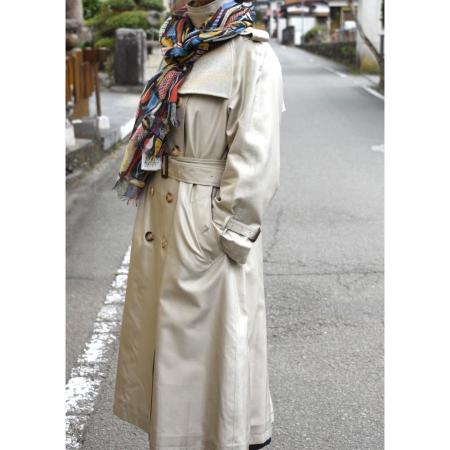＜muto×印伝の山本＞2つの伝統から生まれたtrench coat「I’」＊シルク100％×甲州印伝/グレー