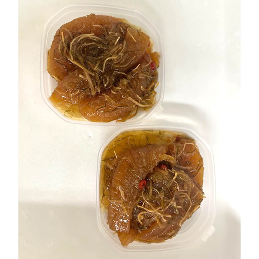 ＜函館 弘成＞訳あり数の子たっぷり松前漬215g×4個
