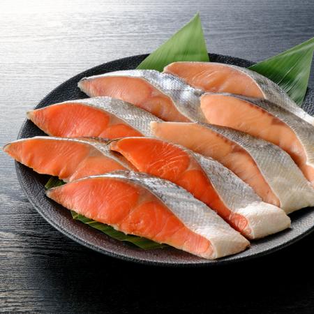 ＜はこだて自由市場　やな商店＞熟成甘塩「時鮭」＆「紅鮭」（個包装）各4切（計8切）