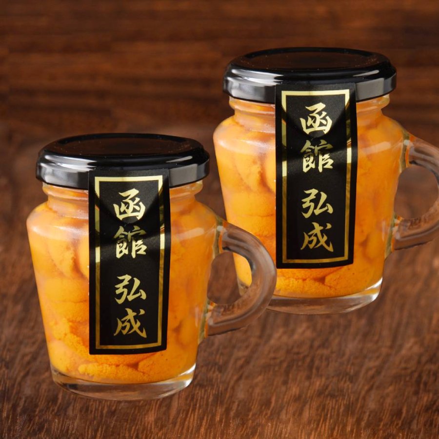 ＜弘成＞「塩水生うに」（エゾバフンうにorムラサキうに）マグカップ入60gx2（計120g）