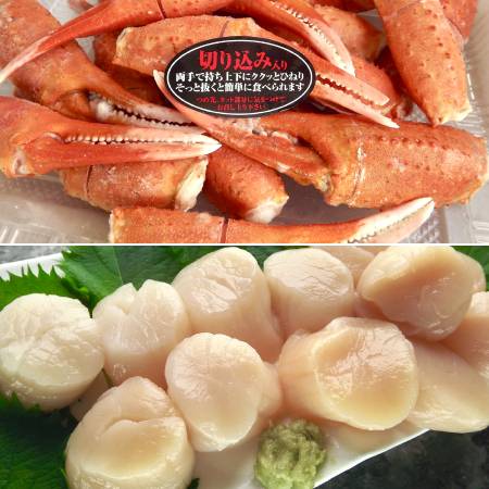 紅ずわいがに爪500g＆刺身用ほたて200gセット