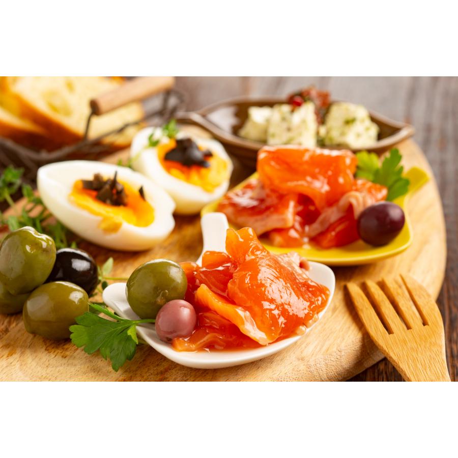 <丸富農水>鮭親子と漬けサーモン食べ比べ2種4個セット