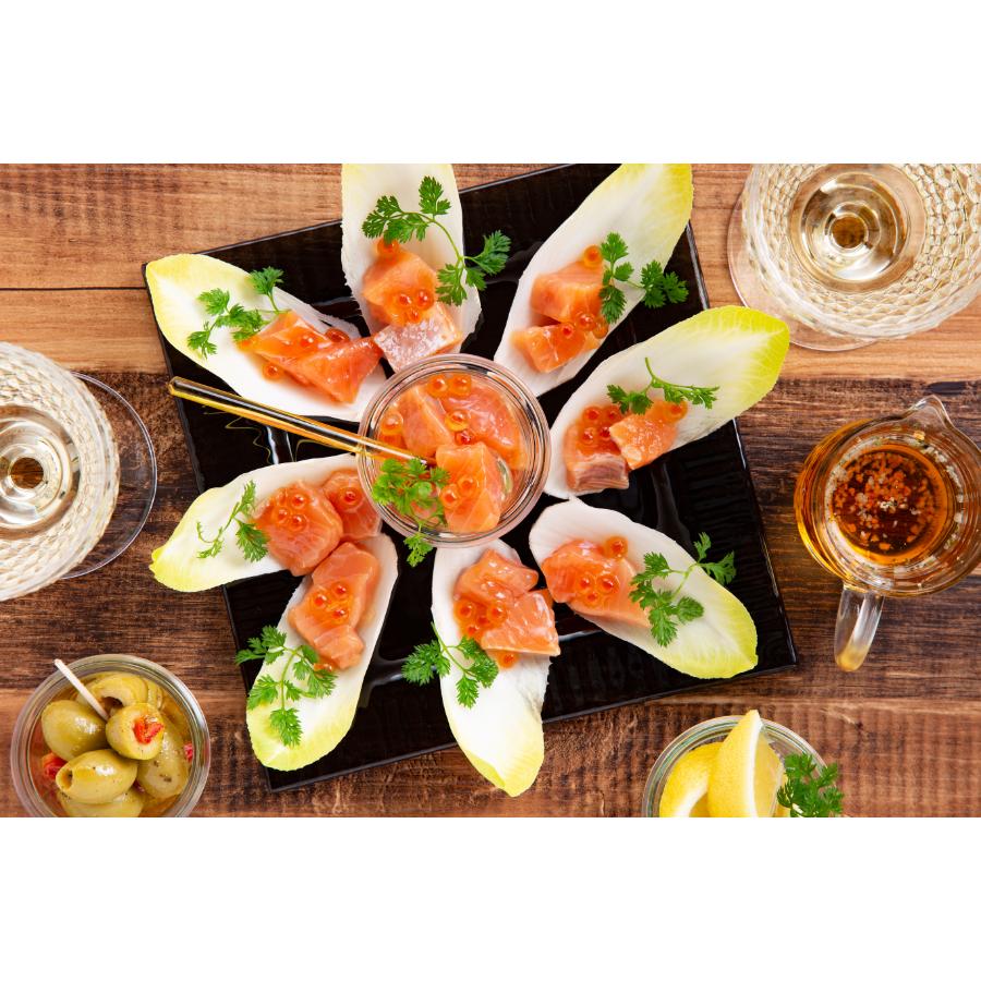 <丸富農水>鮭親子と漬けサーモン食べ比べ2種4個セット