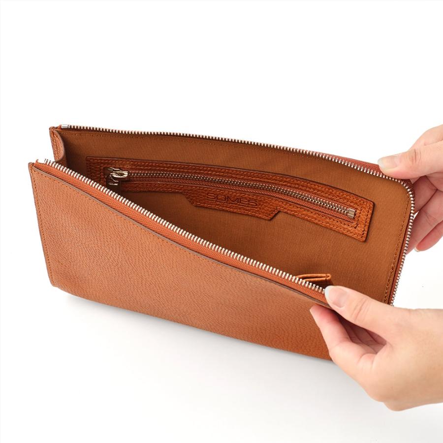 <ソメスサドル>GL-07 クラッチバッグ ブラウン