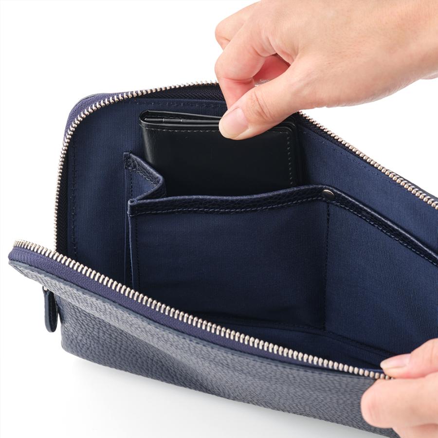 <ソメスサドル>GL-07 クラッチバッグ ネイビー