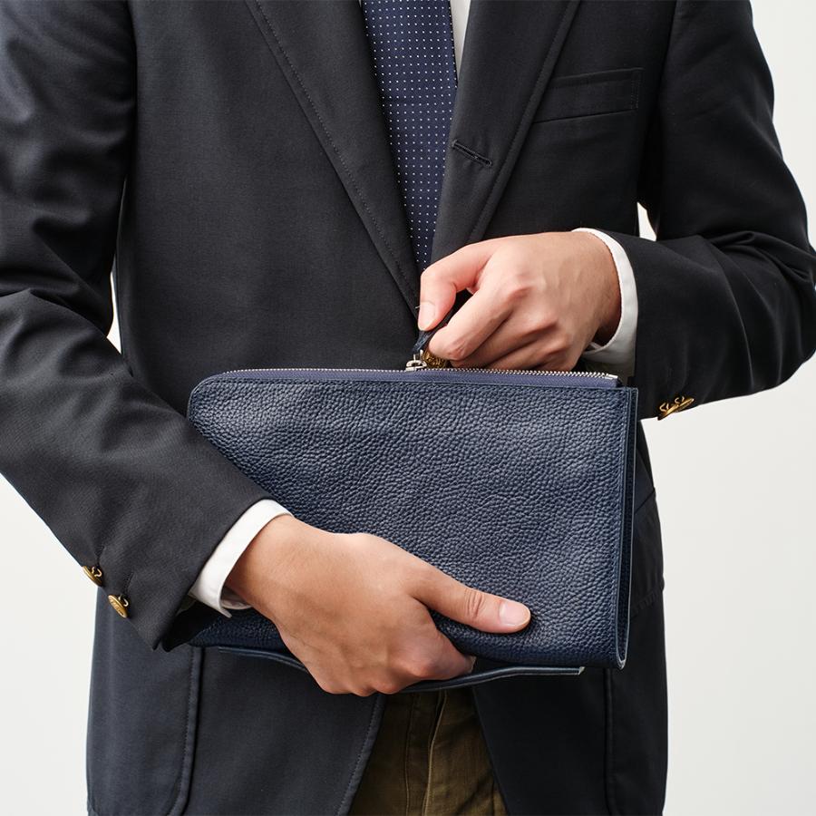 <ソメスサドル>GL-07 クラッチバッグ ネイビー