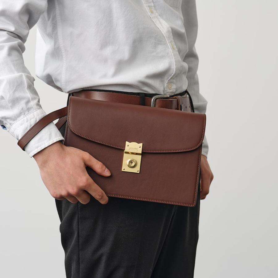 ＜ソメスサドル＞EX-32　クラッチバッグ　ブラウン