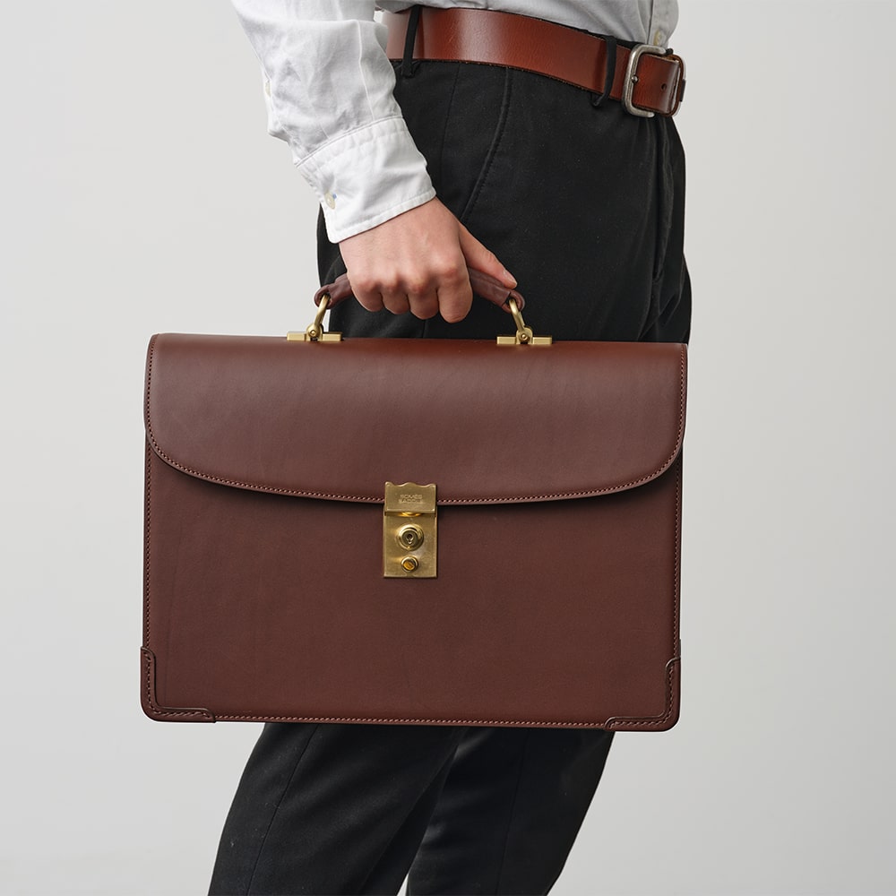 <ソメスサドル>EX-33 フラップブリーフケース ブラウン