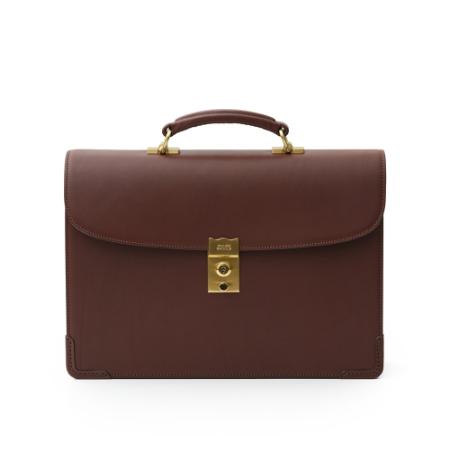 ＜ソメスサドル＞EX-33　フラップブリーフケース　ブラウン