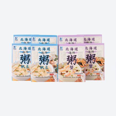＜寿フーズ＞北海道海鮮粥セット（帆立＆蟹）各230g×4個