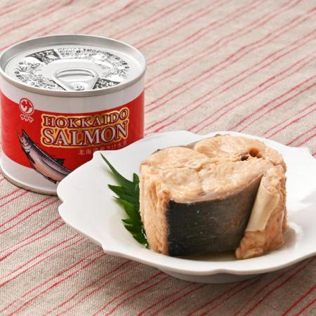 ＜笹谷商店＞北海道産さけ水煮缶10缶セット(からふとます)