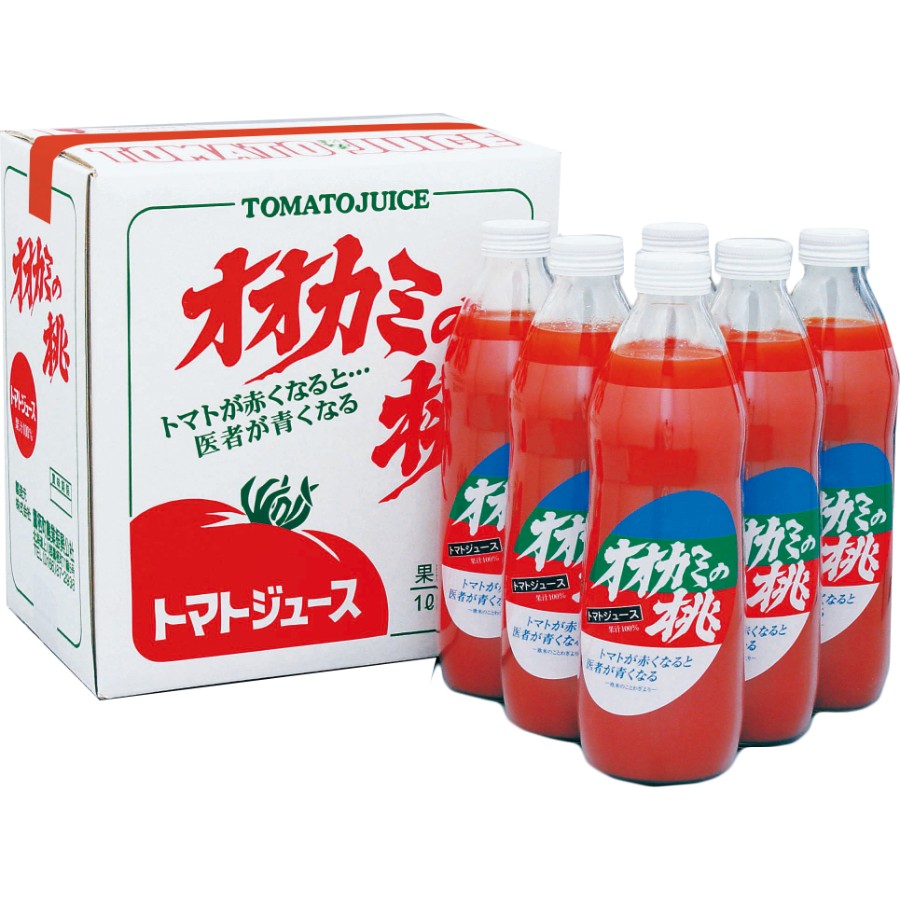 <オオカミの桃>トマトジュース(有塩)1L×6本
