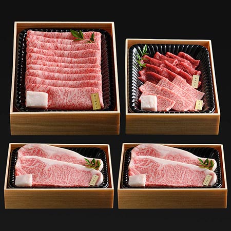 ふらの和牛すき焼き・焼肉・ステーキセット計1.7kg