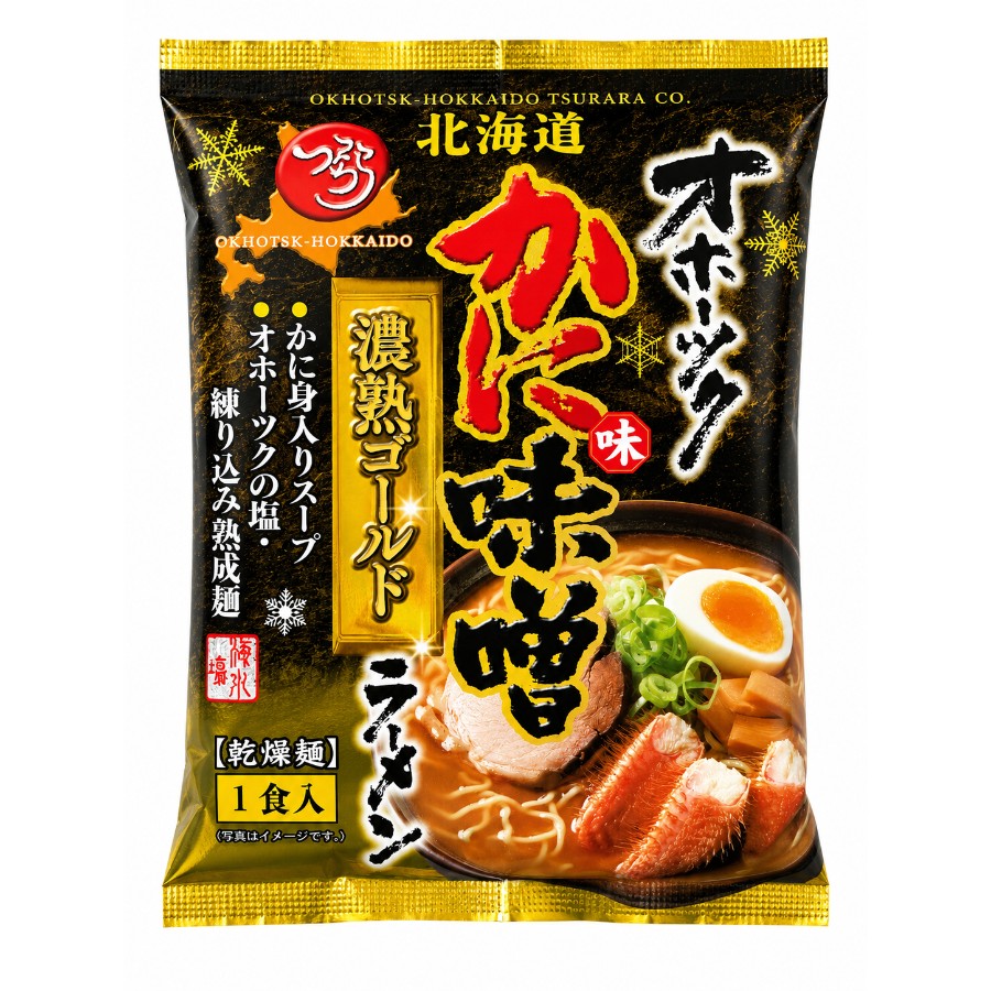 <つらら>オホーツクかに味 味噌濃熟ゴールドラーメン1食×8袋