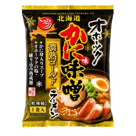 ＜つらら＞オホーツクかに味 味噌濃熟ゴールドラーメン1食×8袋