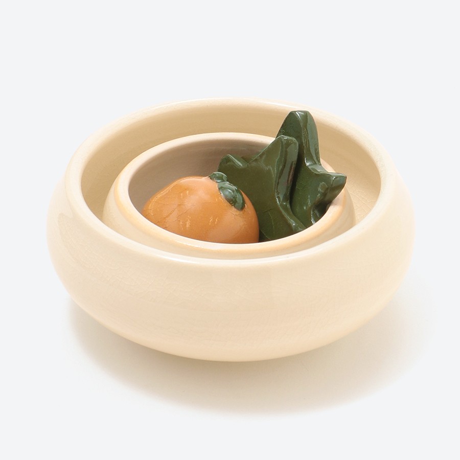 ＜輪果窯＞鏡もち（陶器製）
