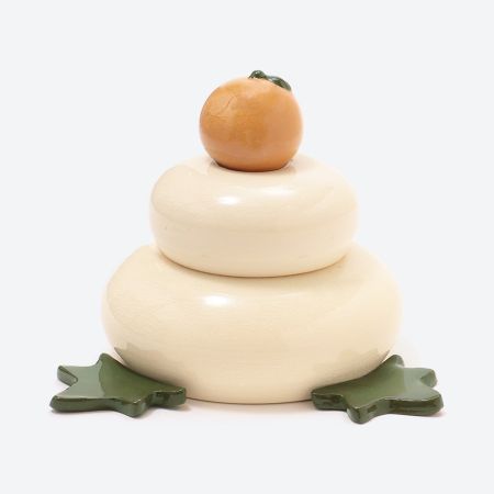 ＜輪果窯＞鏡もち（陶器製）