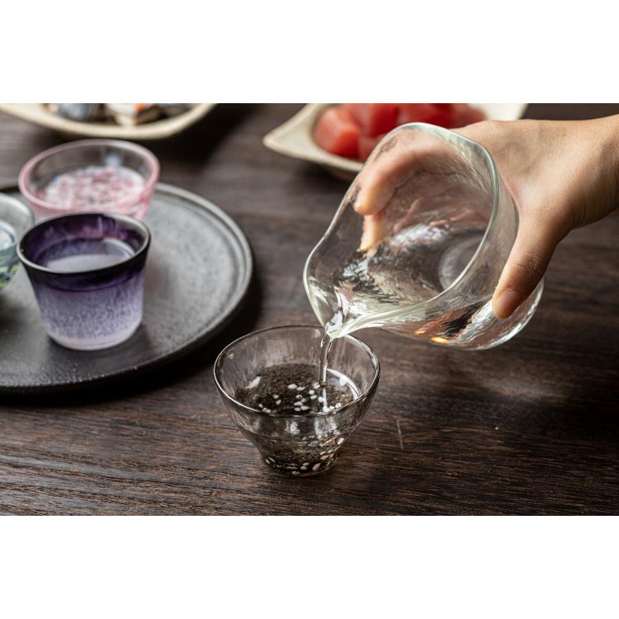 ＜津軽びいどろ＞あおもりの肴　盃4柄セット