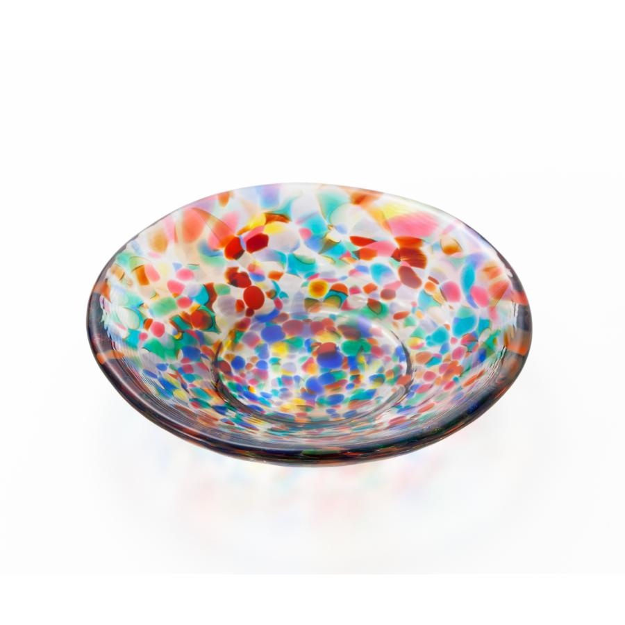 ＜津軽びいどろ＞色色豆皿 4種  (菜の花・若葉・ねぶた夜祭・水鞠)