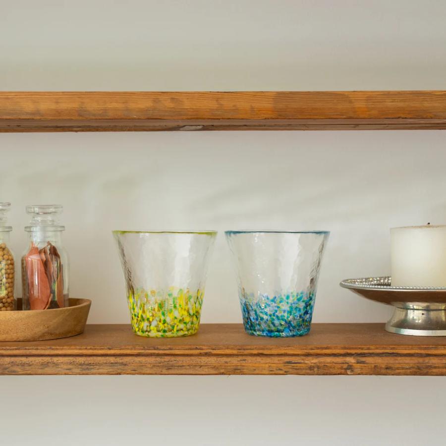 <津軽びいどろ>にほんの色グラスペア 夏の花(向日葵・紫陽花)