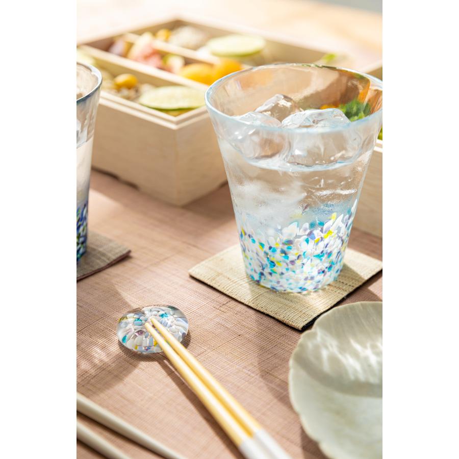 ＜津軽びいどろ＞にほんの色タンブラー2種(舞う桜・雪の灯)