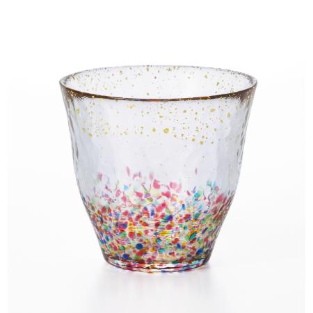 ＜津軽びいどろ＞はなび金彩ロックグラス