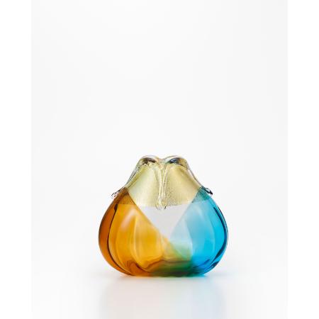 ＜津軽びいどろ＞金彩秋風 花器 ミニ