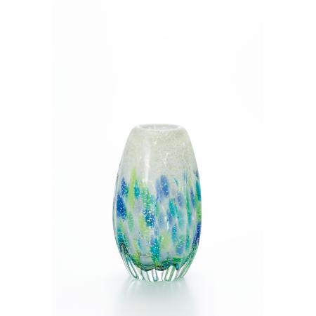 ＜津軽びいどろ＞龍飛岬 紫陽花 長丸花器