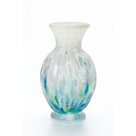 ＜津軽びいどろ＞龍飛岬 紫陽花 壺花器