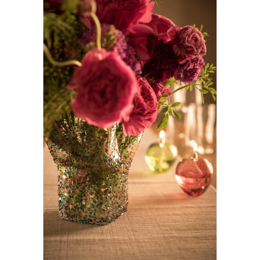 <津軽びいどろ>天開 フリル花器ねぶた