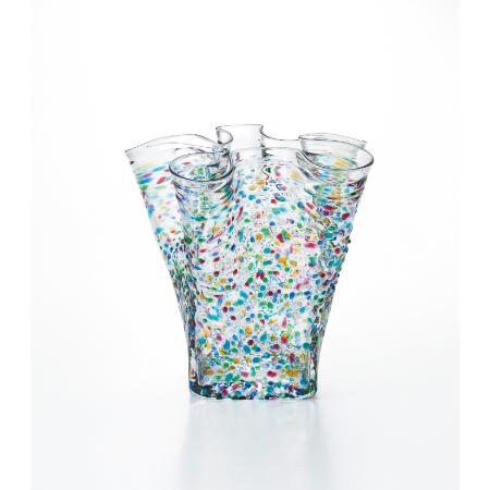 ＜津軽びいどろ＞天開 フリル花器ねぶた