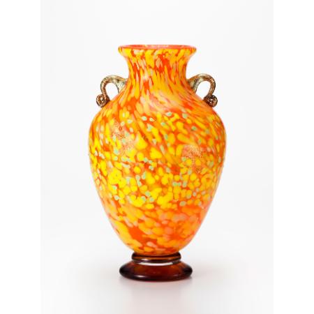 ＜津軽びいどろ＞十和田紅葉 壷