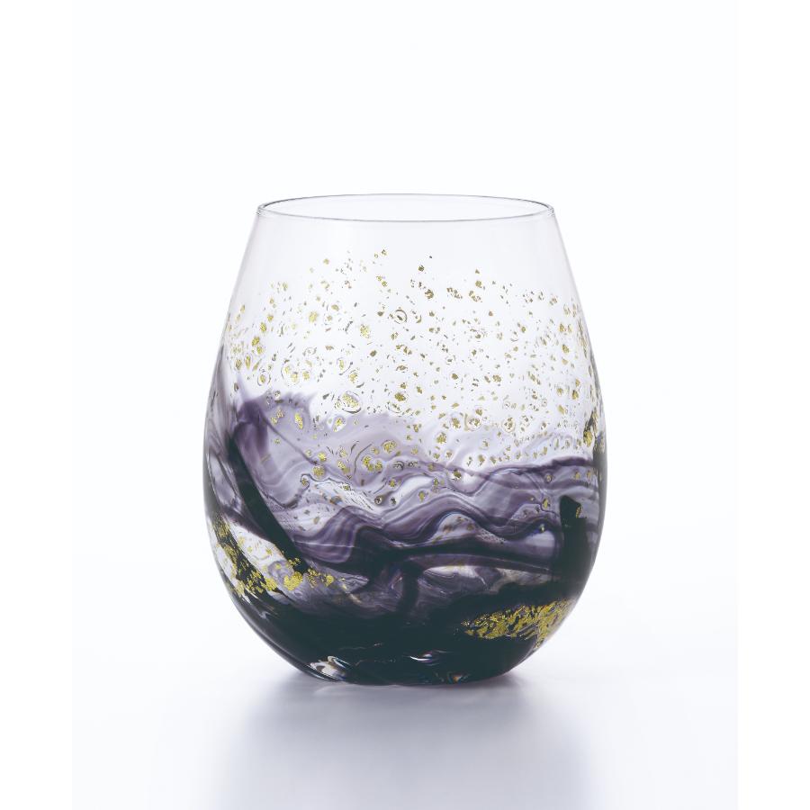 <津軽びいどろ>ねぶたあかり ロックグラス sumi