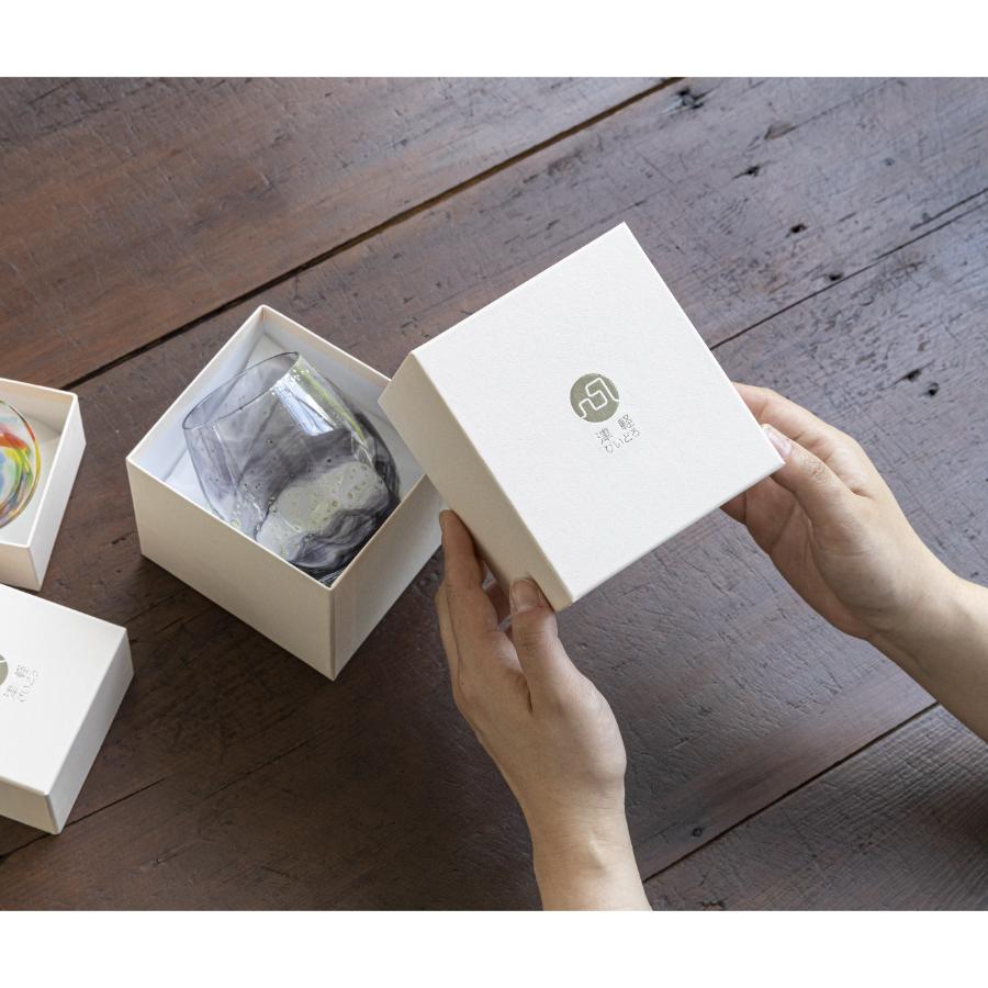 <津軽びいどろ>ねぶたあかり ロックグラス sumi