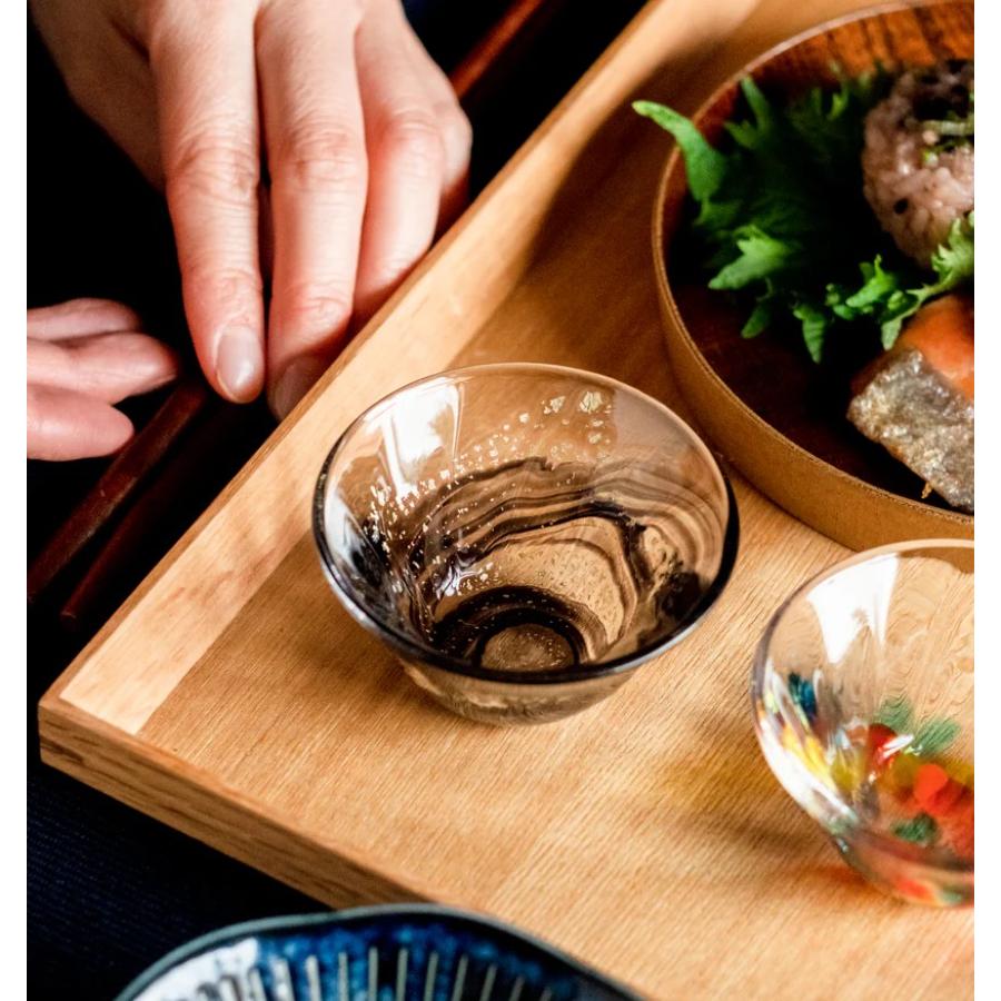 ＜津軽びいどろ＞ねぶたあかり 盃 sumi