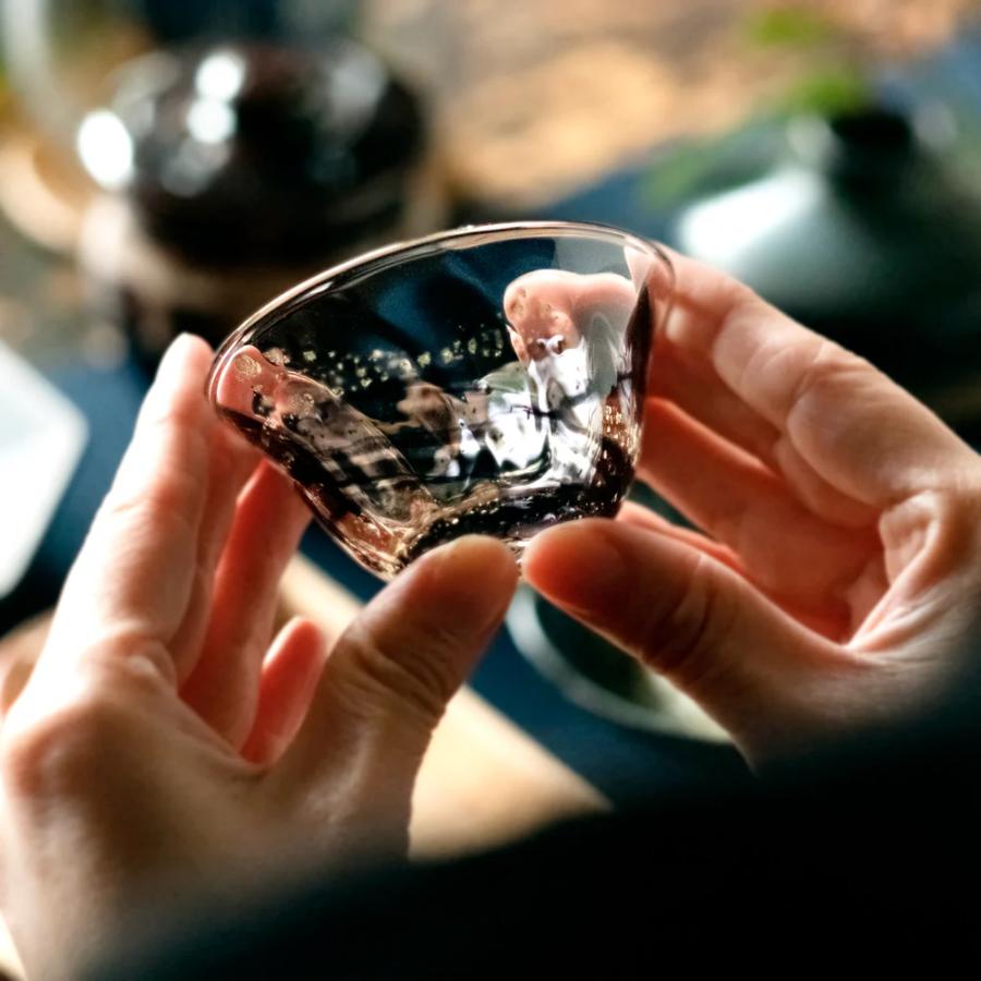 ＜津軽びいどろ＞ねぶたあかり 盃 sumi