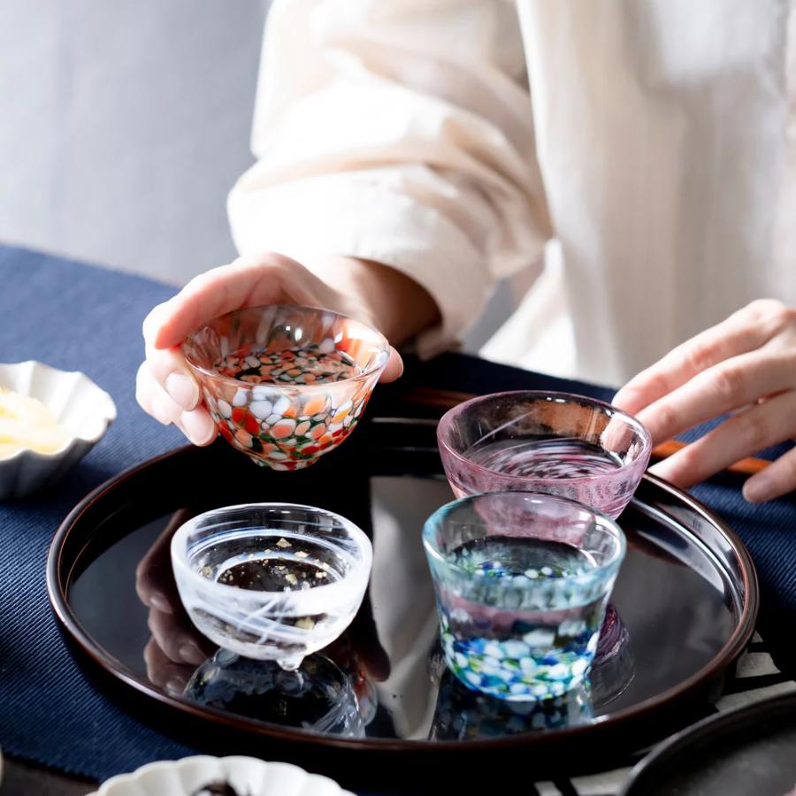 <津軽びいどろ>盃セット 四季の盃