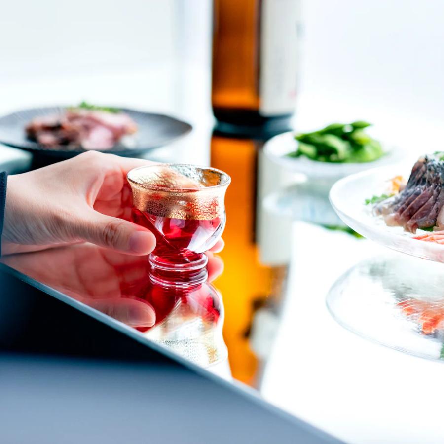 ＜津軽びいどろ＞盃12か月コレクション【4月】花見