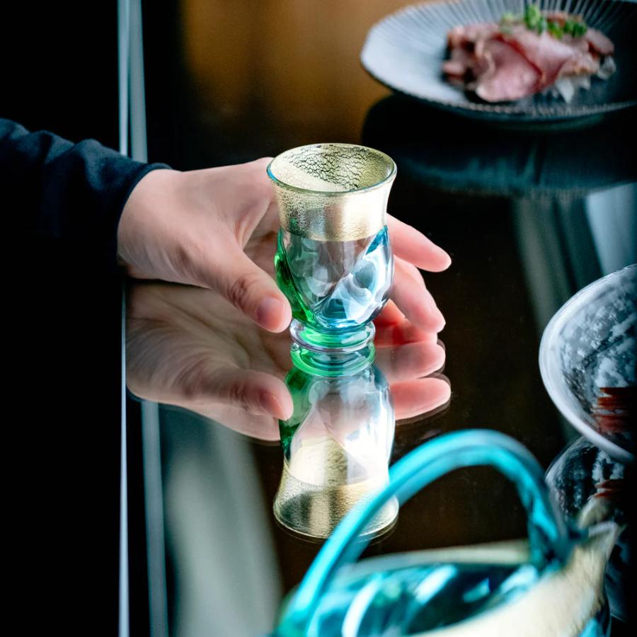 ＜津軽びいどろ＞盃12か月コレクション【7月】夏の雲