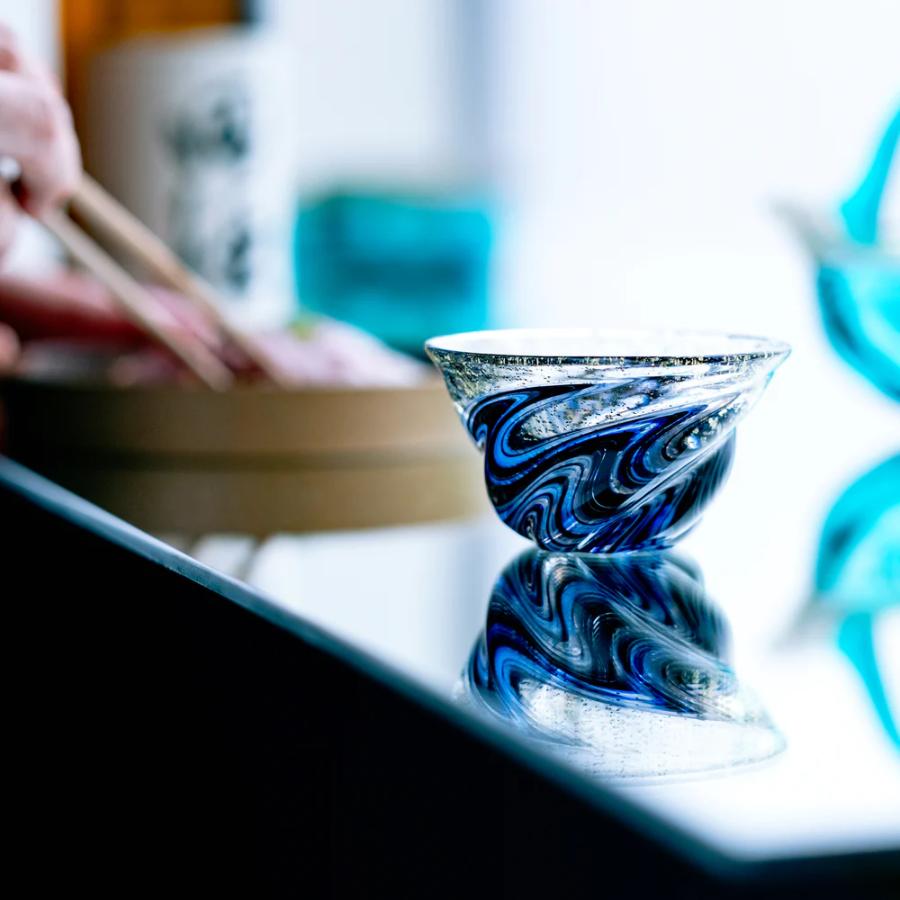 <津軽びいどろ>盃12か月コレクション【8月】天の川