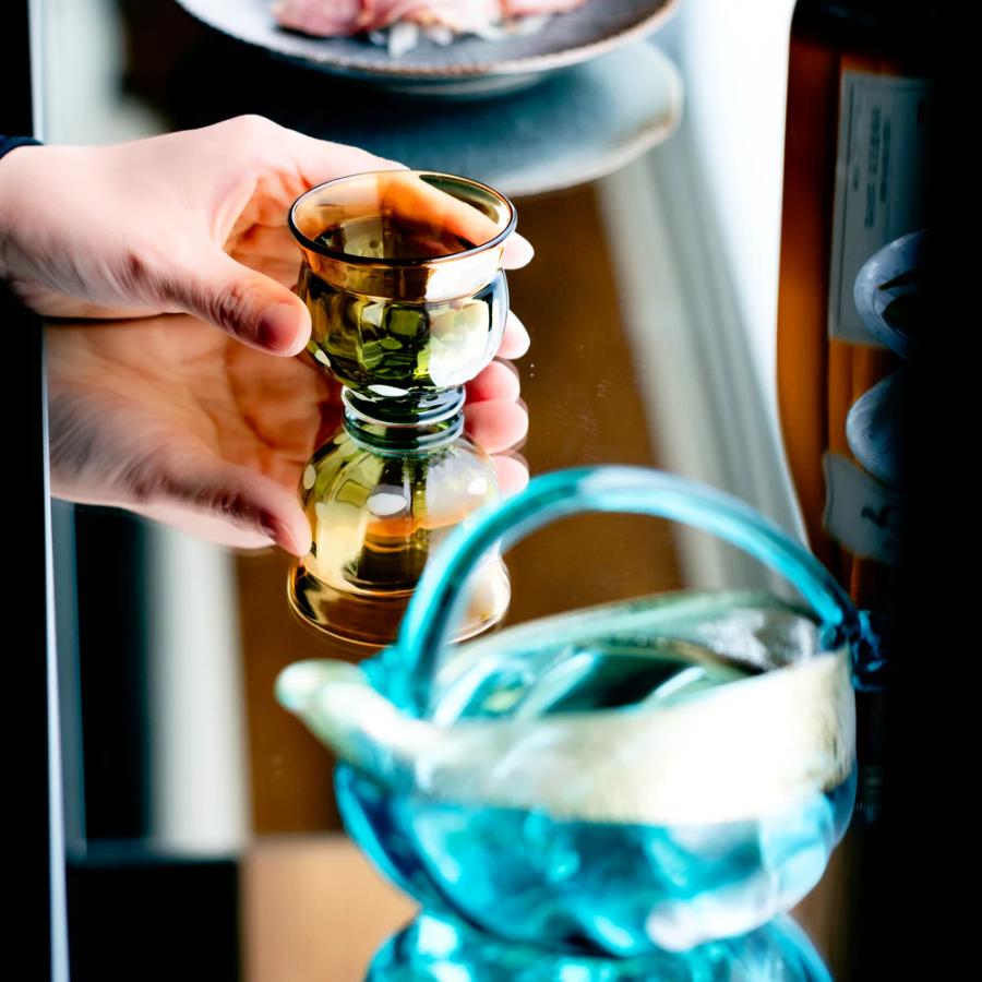 ＜津軽びいどろ＞盃12か月コレクション【9月】月見