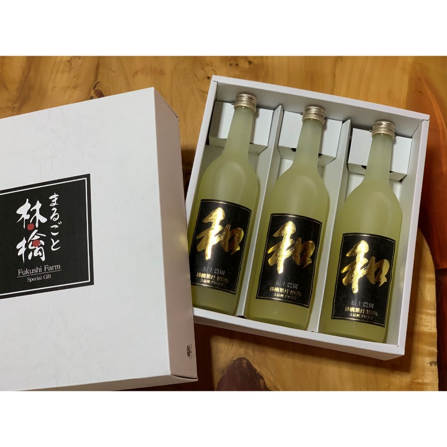 <福士農園>和 ブレンドプレミアム 100%ジュース 3品種ブレンド 720ml×3本セット