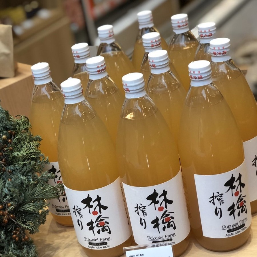 <福士農園>林檎搾り 100%ジュース 5品種ブレンド 1000ml×6本セット