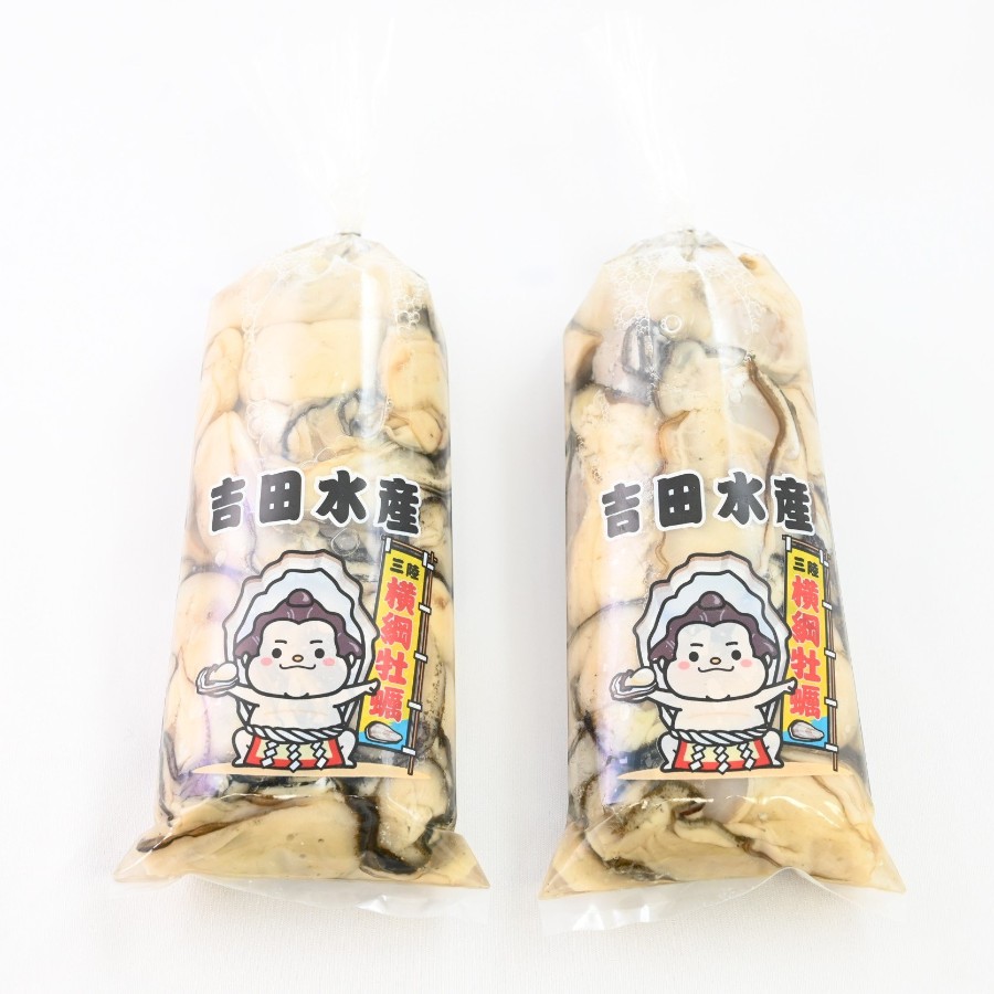 <横綱牡蠣の吉田水産>むき身牡蠣 加熱用 Lサイズ 1kg(500g×2)