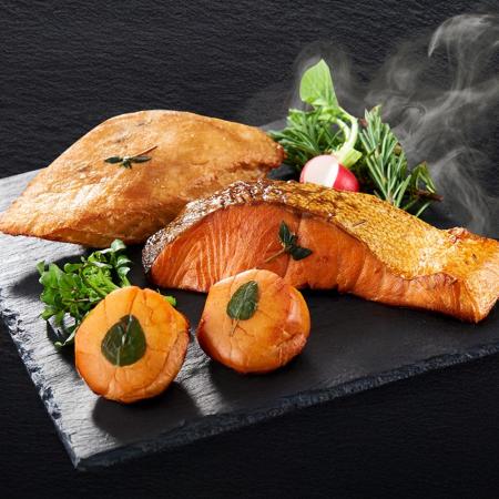 ＜伊達の燻製＞仙萩ミニセット（銀鮭・メカジキ・ホタテ貝柱）