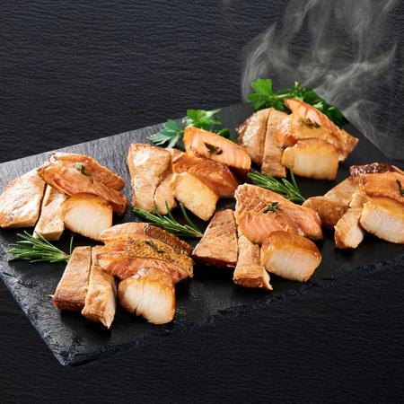 ＜伊達の燻製＞彩ミニセット（銀鮭切り身・メカジキ切り身・ホタテ貝柱）