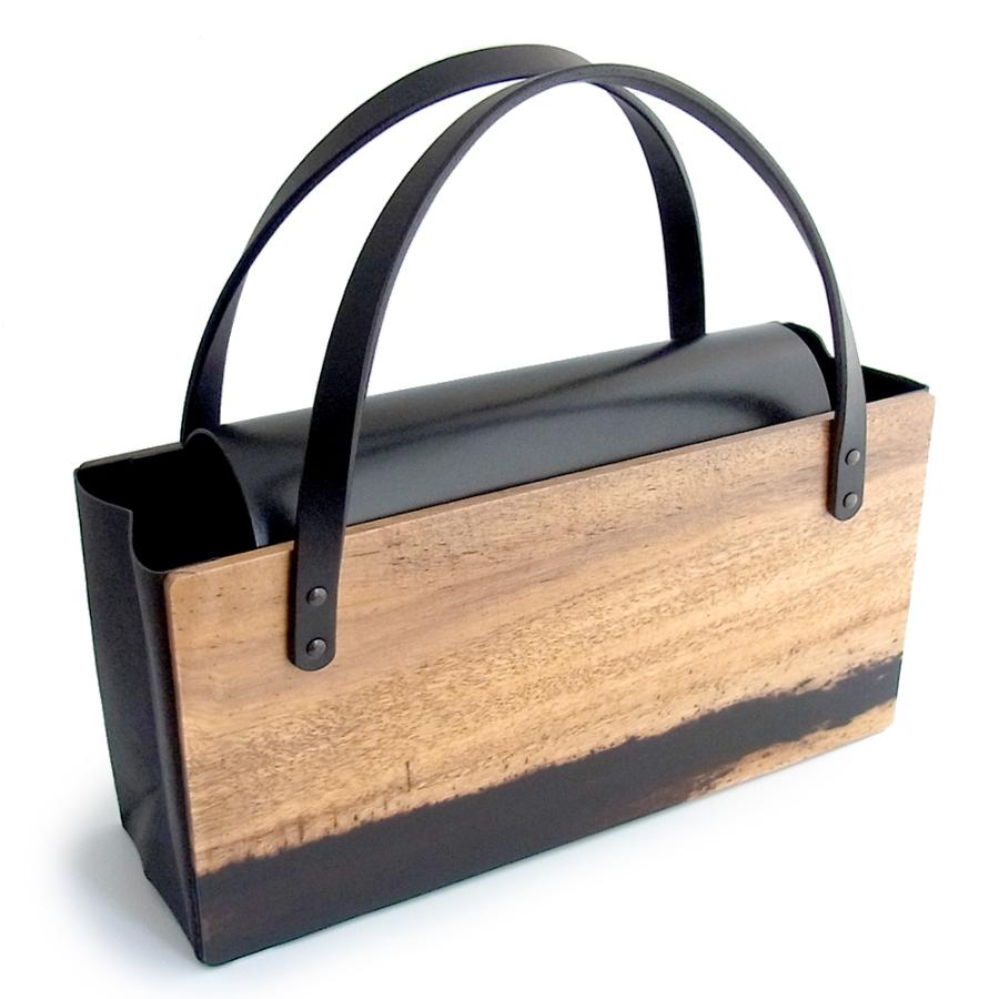 <熊野洞>黒柿折りたたみバッグ