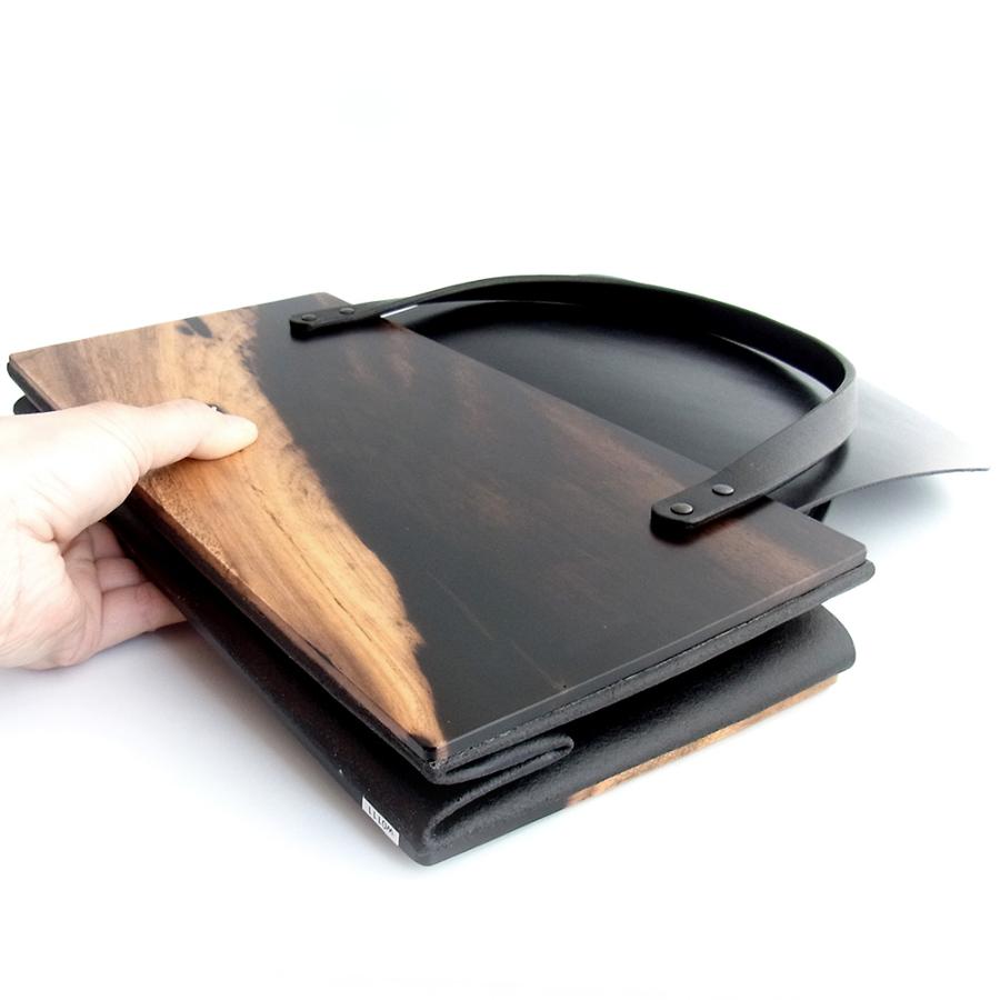 <熊野洞>黒柿折りたたみバッグ